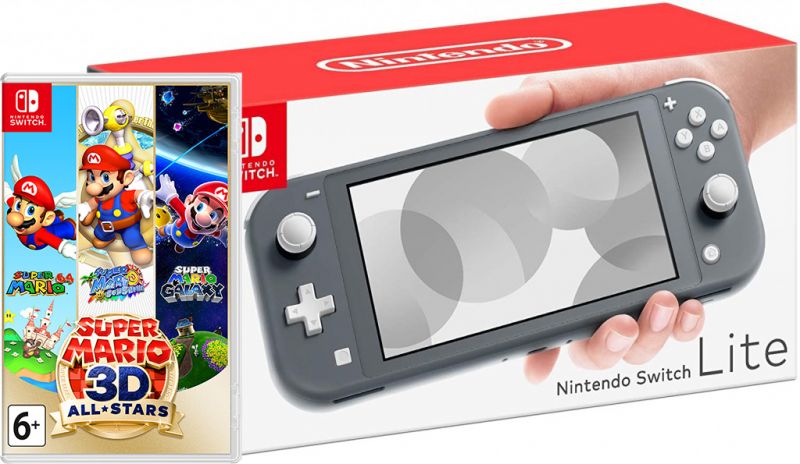 Nintendo Switch Lite Gray + Super Mario 3D All-Stars Фотография 0