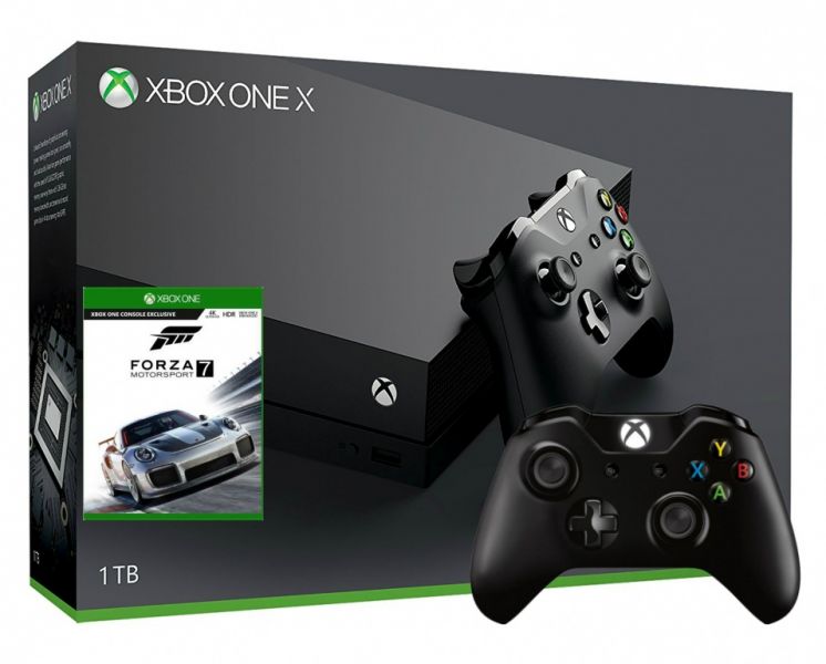 Xbox One X 1TB с двумя джойстиками + игра Forza Motorsport 7 (Xbox one) Фотография 0
