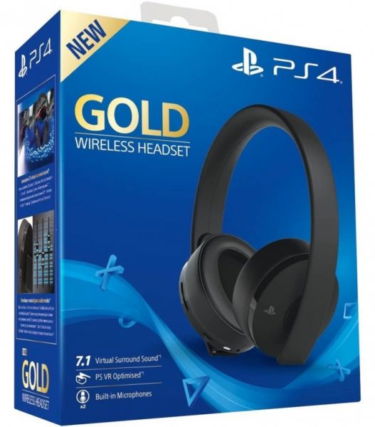 Sony GOLD PS4 Wireless Headset Black - New Фотография 0
