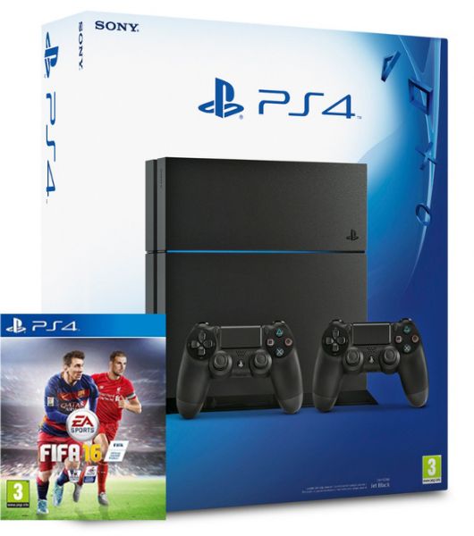 Sony PlayStation 4 с двумя джойстиками + игра FIFA 16 (PS4) Фотография 0
