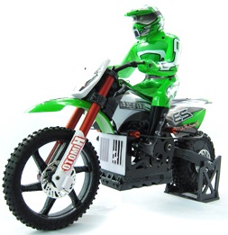 Мотоцикл 1:4 Himoto Burstout MX400 Brushed (зеленый) Фотография 0