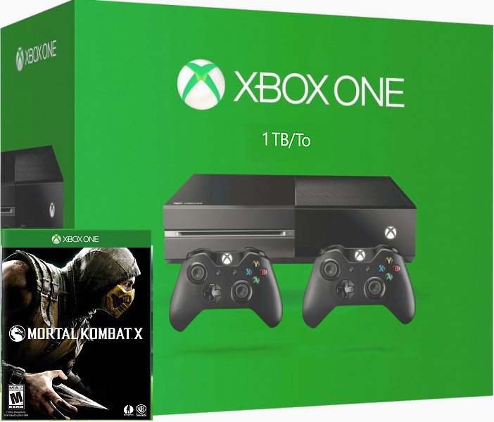 Xbox One 1TB с двумя джойстиками + Mortal Kombat X Фотография 0