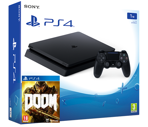 Sony Playstation 4 Slim 1TB + игра DOOM (PS4) Фотография 0