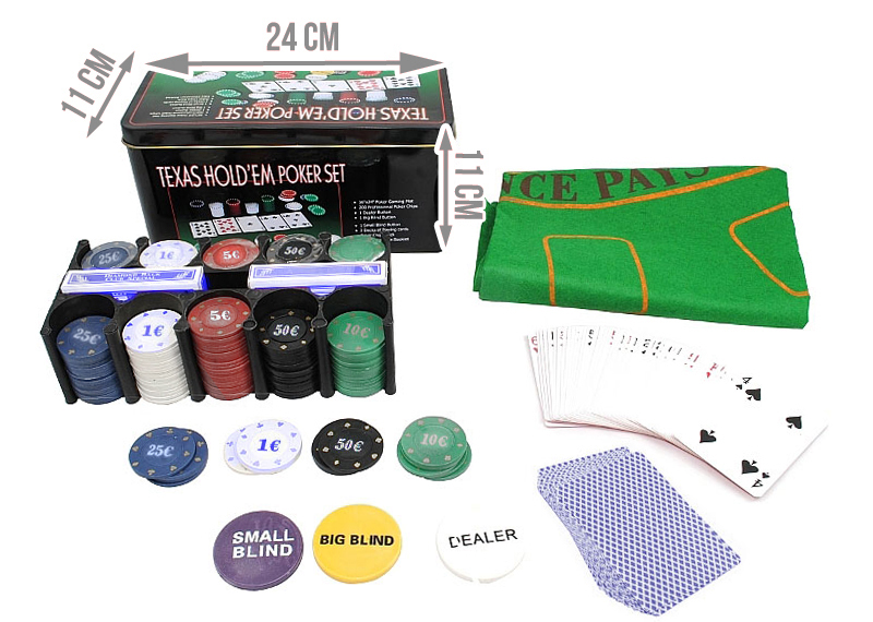 Набор для игры в покер в оловянном кейсе (200 фишек) Фотография 4