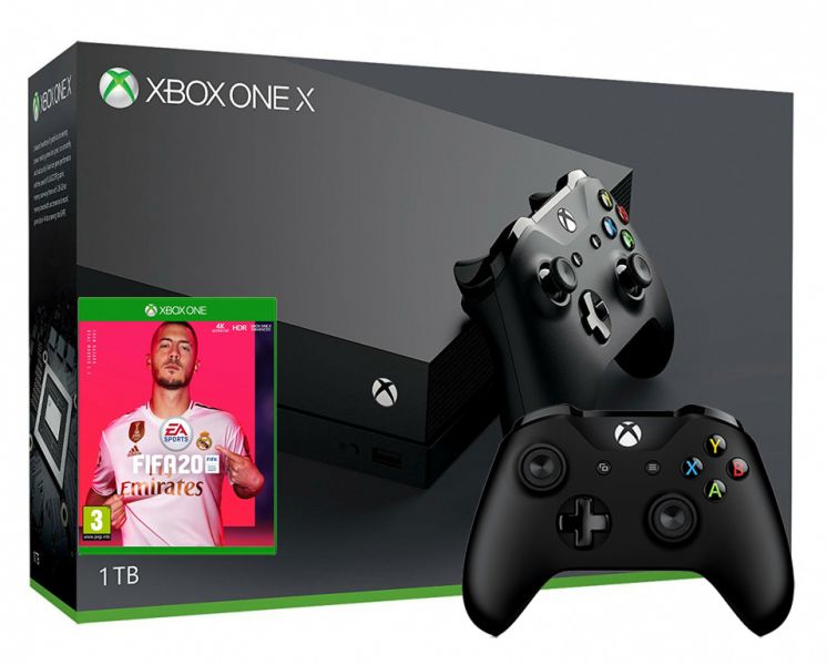 Xbox One X 1TB с двумя джойстиками + игра FIFA 20 (Xbox one) Фотография 0