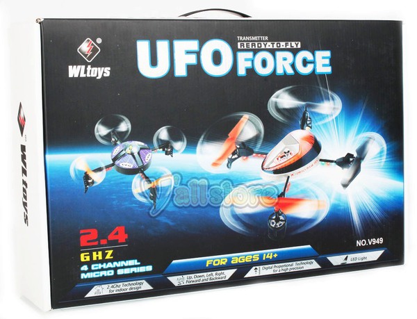 Квадрокоптер р/у 2.4Ghz WL Toys V949 UFO Force (синий) Фотография 3