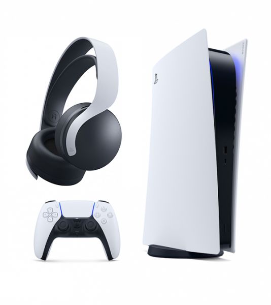 Sony PlayStation 5 Digital Edition SSD 825GB + Игровая гартитура PULSE 3D wireless headset (PS5) Фотография 1