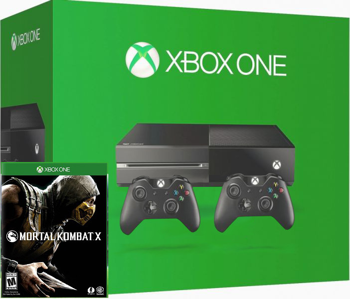 Xbox One 500Gb с двумя джойстиками + Mortal Kombat X Фотография 0