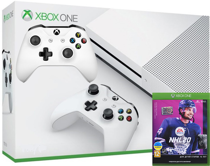 Xbox One S 1TB с двумя джойстиками + игра NHL 20 (Xbox one) Фотография 0