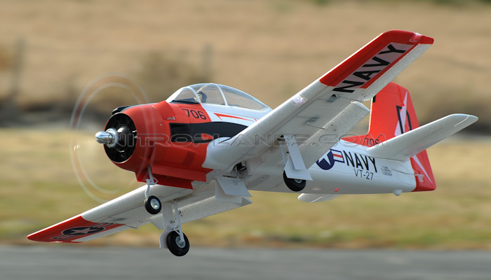 Модель самолета FMS Mini North American T-28 Trojan Red New V2 Фотография 3