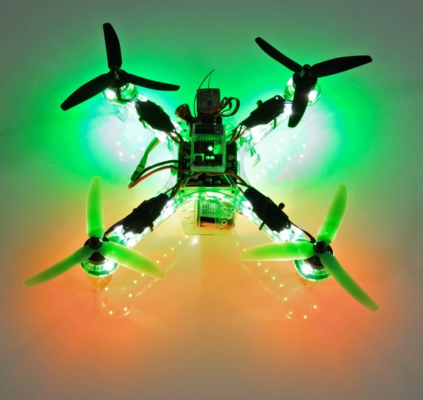 Квадрокоптер Sonic Modell - FPV250 Ghost Edition LED подсветка зеленый Фотография 2