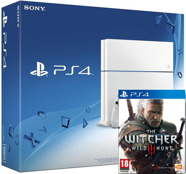 Sony PlayStation 4 White + игра The Witcher 3: Wild Hunt (PS4) Фотография 0