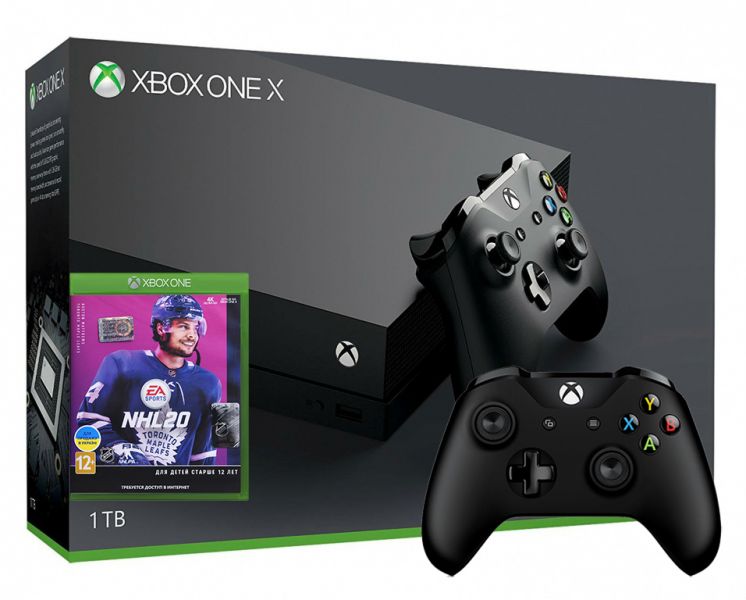 Xbox One X 1TB с двумя джойстиками + игра NHL 20 (Xbox one) Фотография 0