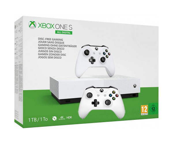 Xbox One S 1TB All-Digital Edition с двумя джойстиками Фотография 0