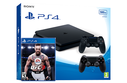 Sony Playstation 4 Slim с двумя джойстиками + UFC 3 (PS4) Фотография 0