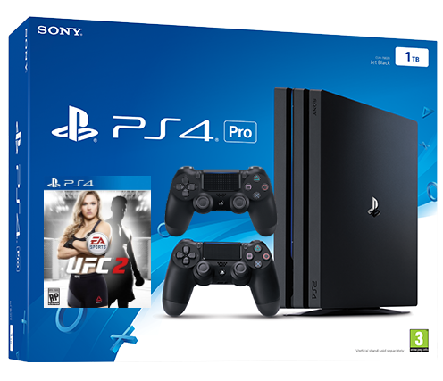 Sony Playstation 4 PRO 1TB с двумя джойстиками + UFC 2(PS4) Фотография 0