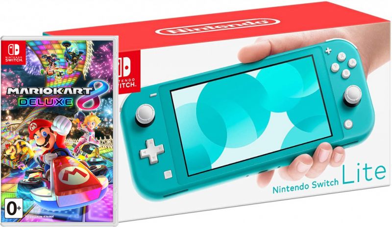 Nintendo Switch Lite Turquoise + Mario Kart 8 Deluxe Фотография 0