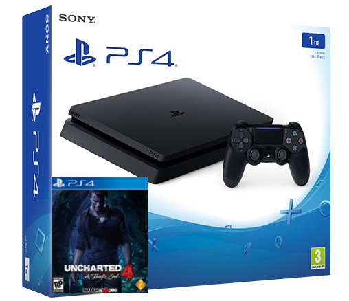 Sony Playstation 4 Slim 1TB + игра Uncharted 4: Путь Вора Фотография 0