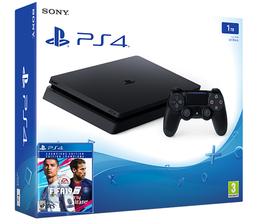 Sony Playstation 4 Slim 1TB + игра FIFA 19 (PS4) Фотография 0