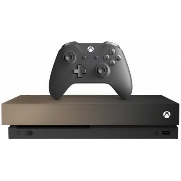 Xbox One X Gold Rush Edition + Microsoft Xbox One S Black Wireless Controller Фотография 2