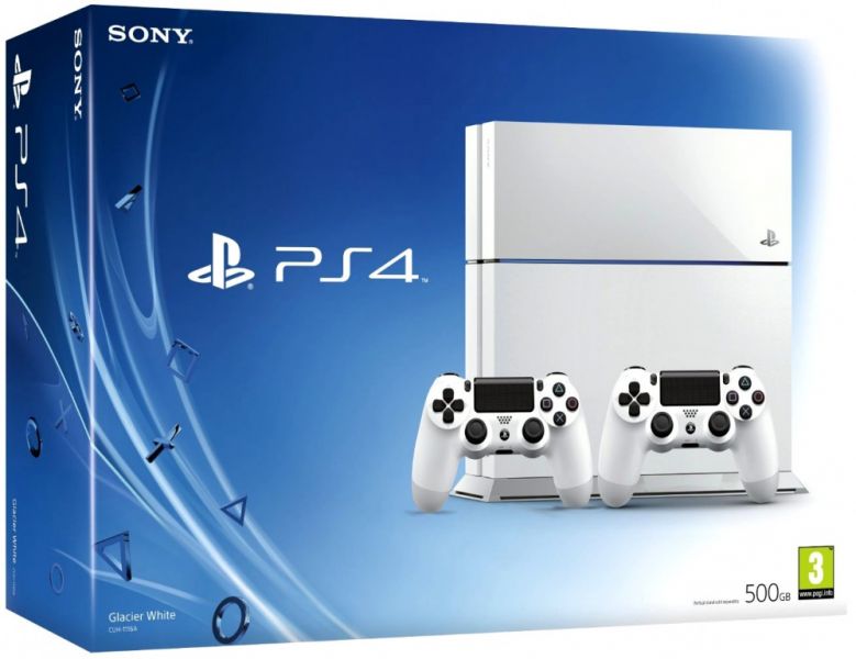Sony Playstation 4 White с двумя джойстиками Фотография 0
