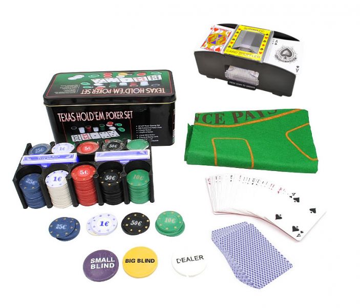 Набор для игры в покер в оловянном кейсе (200 фишек) Фотография 0