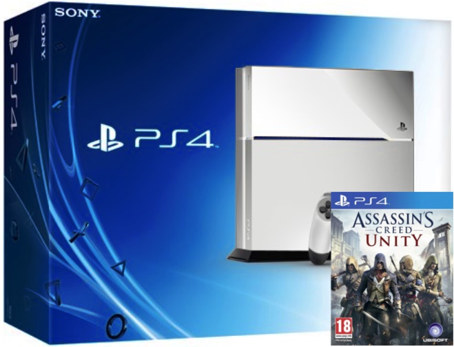 Sony Playstation 4 White + игра  Assassin's Creed Unity Фотография 0