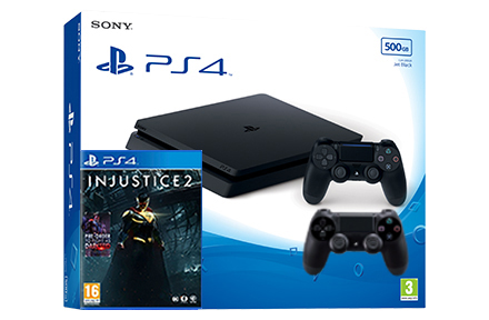 Sony Playstation 4 Slim с двумя джойстиками + игра Injustice 2 (PS4) Фотография 0