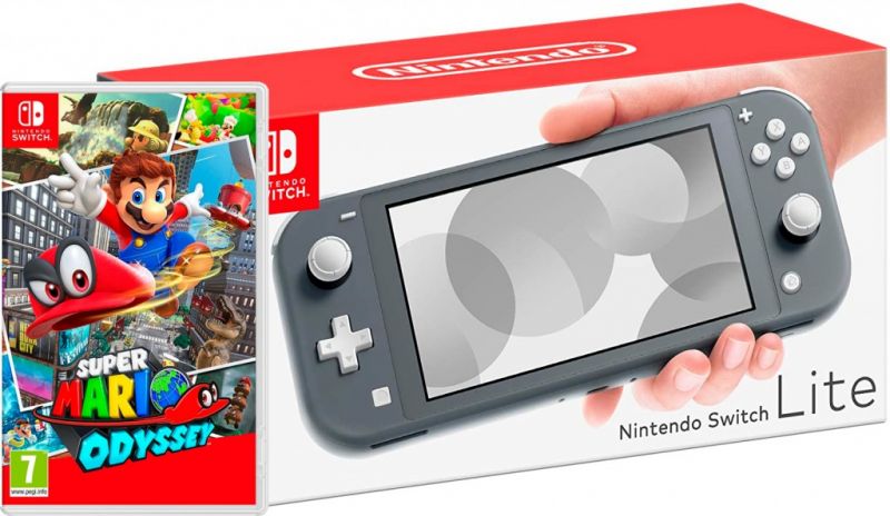 Nintendo Switch Lite Gray + Super Mario Odyssey Фотография 0