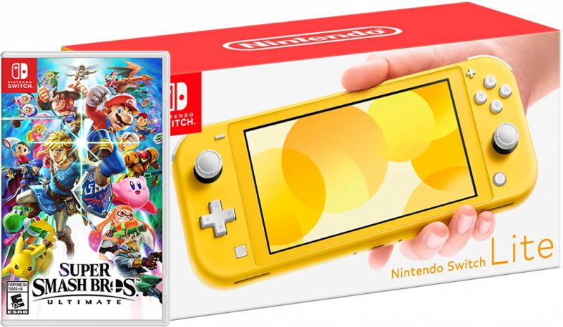 Nintendo Switch Lite Yellow + Super Smash Bros. Ultimate Фотография 0