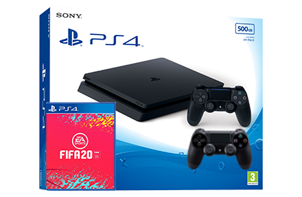 Sony Playstation 4 Slim с двумя джойстиками + игра FIFA 20 (PS4) Фотография 0