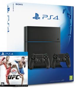 Sony Playstation 4 с двумя джойстиками + UFC 2 (PS4) Thumbnail 0