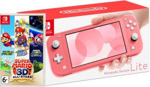 Nintendo Switch Lite Coral + Super Mario 3D All-Stars Thumbnail 0