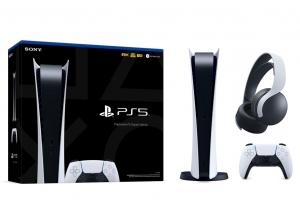 Sony PlayStation 5 Digital Edition SSD 825GB + Игровая гартитура PULSE 3D wireless headset (PS5) Thumbnail 0