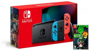 Nintendo Switch Neon Blue / Red HAC-001(-01) + Luigis Mansion 3 (Nintendo Switch) Thumbnail 0