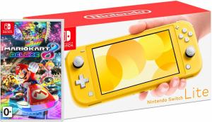 Nintendo Switch Lite Yellow + Mario Kart 8 Deluxe Thumbnail 0