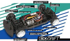 Автомобиль HPI E10 2013 Falken Tire Ford Mustang GT 1:10 дрифт 4WD электро 2.4ГГц (Blue RTR) Thumbnail 4
