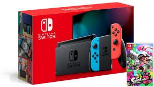 Nintendo Switch Neon Blue / Red HAC-001(-01) + Splatoon 2 (Nintendo Switch) Thumbnail 0