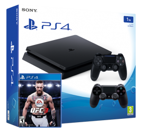 Sony Playstation 4 Slim 1TB с двумя джойстиками + UFC 3 (PS4) Thumbnail 0