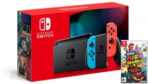Nintendo Switch Neon Blue / Red HAC-001(-01) + Super Mario 3D World + Bowser’s Fury Thumbnail 0