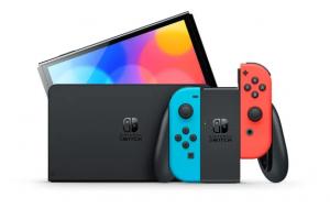 Nintendo Switch (OLED model) Neon Red/Neon Blue set + Metroid Dread Thumbnail 2
