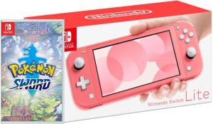 Nintendo Switch Lite Coral + Pokémon Sword Thumbnail 0