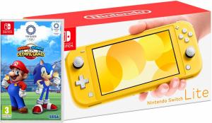 Nintendo Switch Lite Yellow + Mario & Sonic at the Olympic Games Tokyo 2020 Thumbnail 0