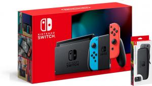 Nintendo Switch Neon Blue / Red HAC-001(-01) + Чехол для Nintendo Switch и защитная пленка на экран Thumbnail 0