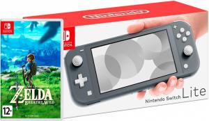 Nintendo Switch Lite Gray + The Legend of Zelda Breath of the Wild Thumbnail 0