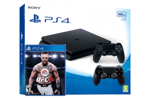 Sony Playstation 4 Slim с двумя джойстиками + UFC 3 (PS4) Thumbnail 0