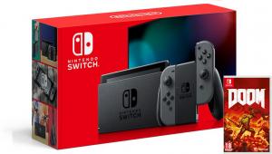 Nintendo Switch Gray HAC-001(-01) + DOOM (Nintendo Switch) Thumbnail 0