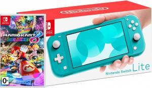 Nintendo Switch Lite Turquoise + Mario Kart 8 Deluxe Thumbnail 0