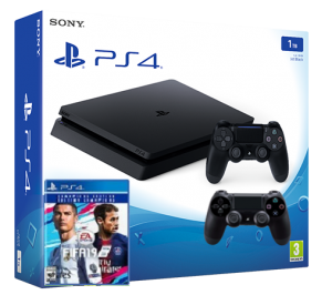 Sony Playstation 4 Slim 1TB с двумя джойстиками + игра FIFA 19 (PS4) Thumbnail 0