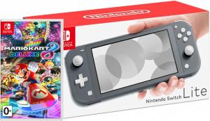 Nintendo Switch Lite Gray + Mario Kart 8 Deluxe Thumbnail 0